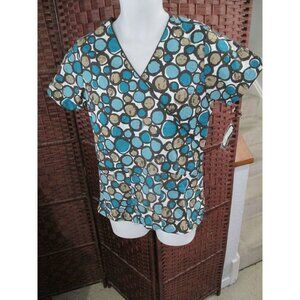 NWT Dickies Uniform Smock Women's Scrub Size XS Shapes Multi Color